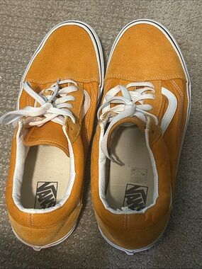 Vans Mens Orange Suede Old Skool with White Stripe 12